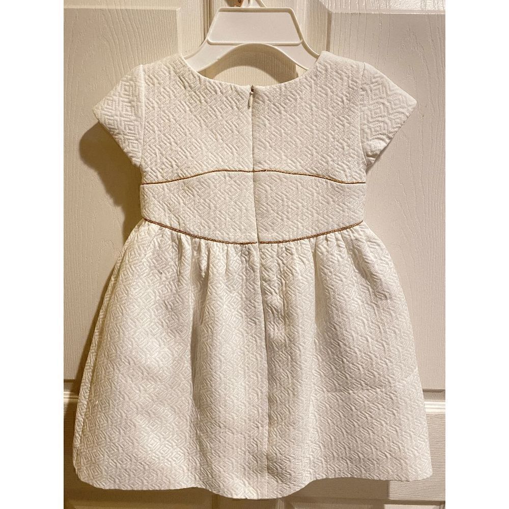 Zara Kids Cap Sleeve Bow at Chest Fit & Flare Dress White Sz 5-6 - Picture 7 of 7